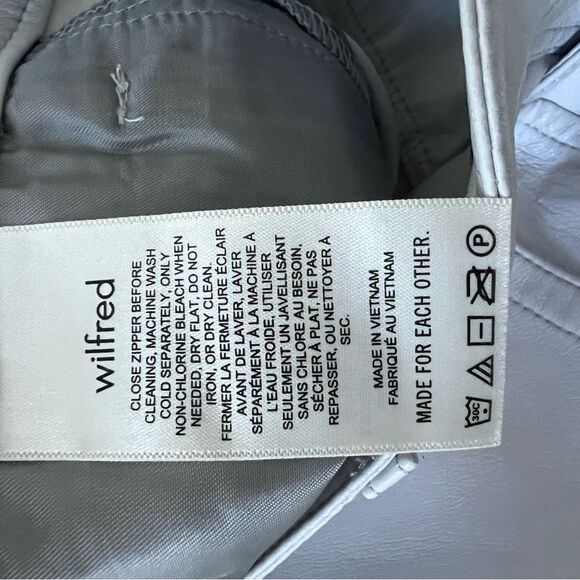 Aritzia Wilfred Melina Birch White Faux Leather High Rise Straight Leg Pant - Picture 9 of 13